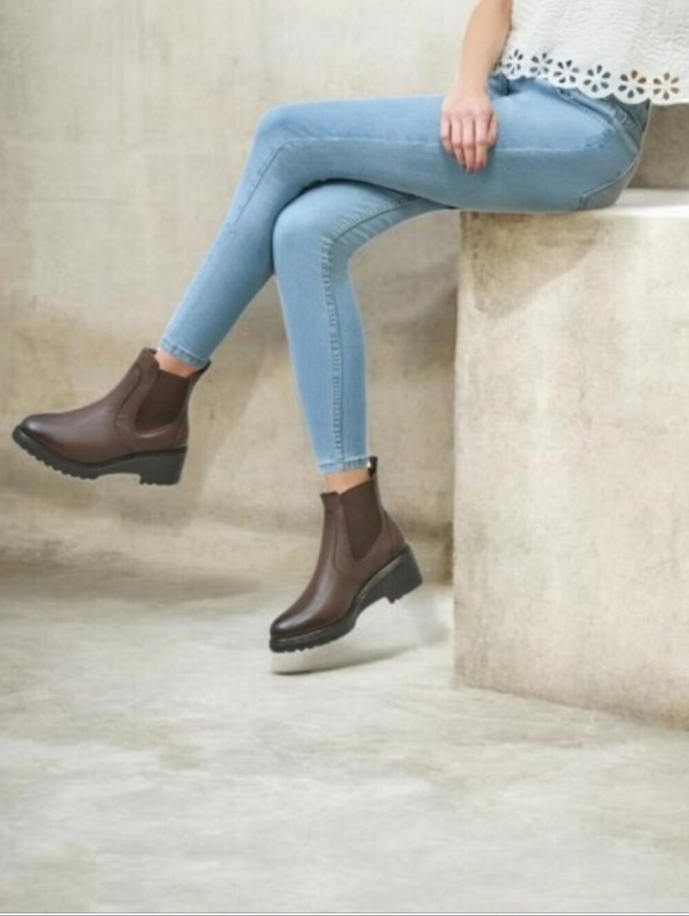 Universal Thread Brown Chelsea Wedge Booties